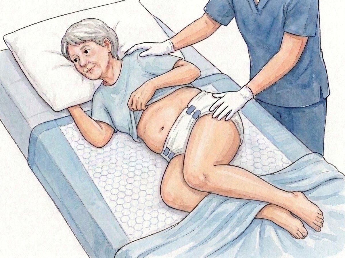 2. Miringkan tubuh ke samping, menghadap Anda: satu tangan di bahu, satu tangan di pinggul